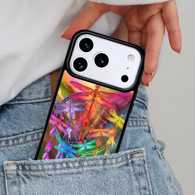 Dragonfly Insect Pattern Phone Case for iPhone 16e 15 14 13 12 17 Pro Max Plus Air 17pro Cover Coque