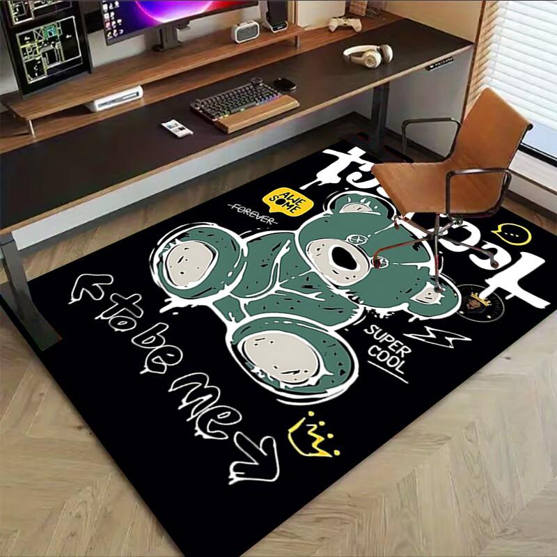 1pc too cool to be me Home Office, Durable Polyester Floor Mat with Easy, Office Decor, Urban Style, Nonslip Backing, Highquality Fabric