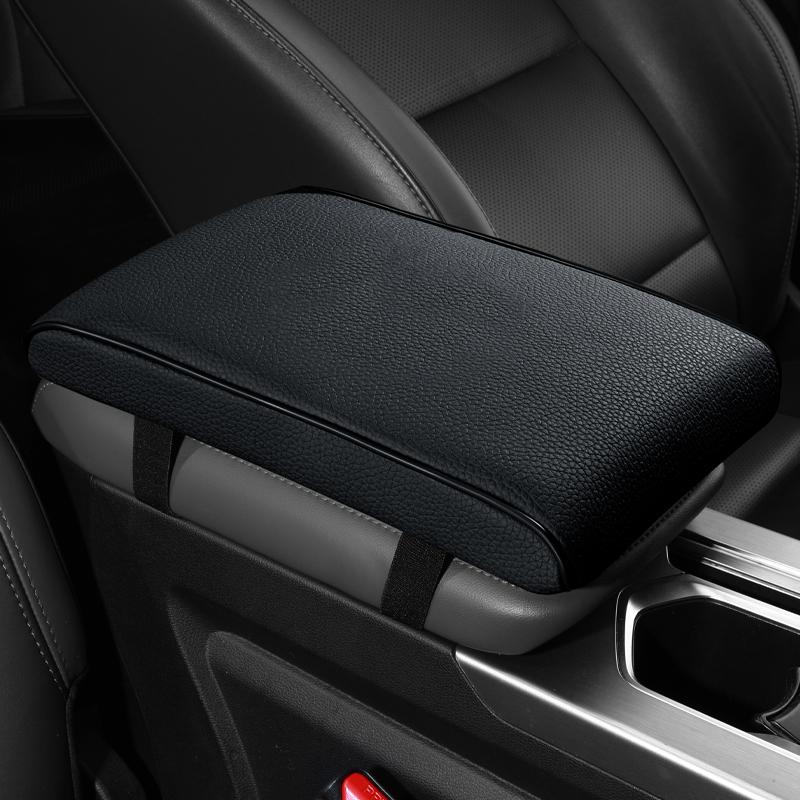 The New Skin-friendly Cowhide Material Leather Memory Cotton To Increase the Car Armrest Box Mat Advanced Texture Universal