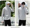 Men's Ultra-Thin Ice Silk Hooded Sun Protection Windbreaker for Outdoor Fishing