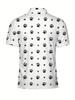 Men'S Short-Sleeve Polo Shirt with Flat Digital Print Pattern - No Texture