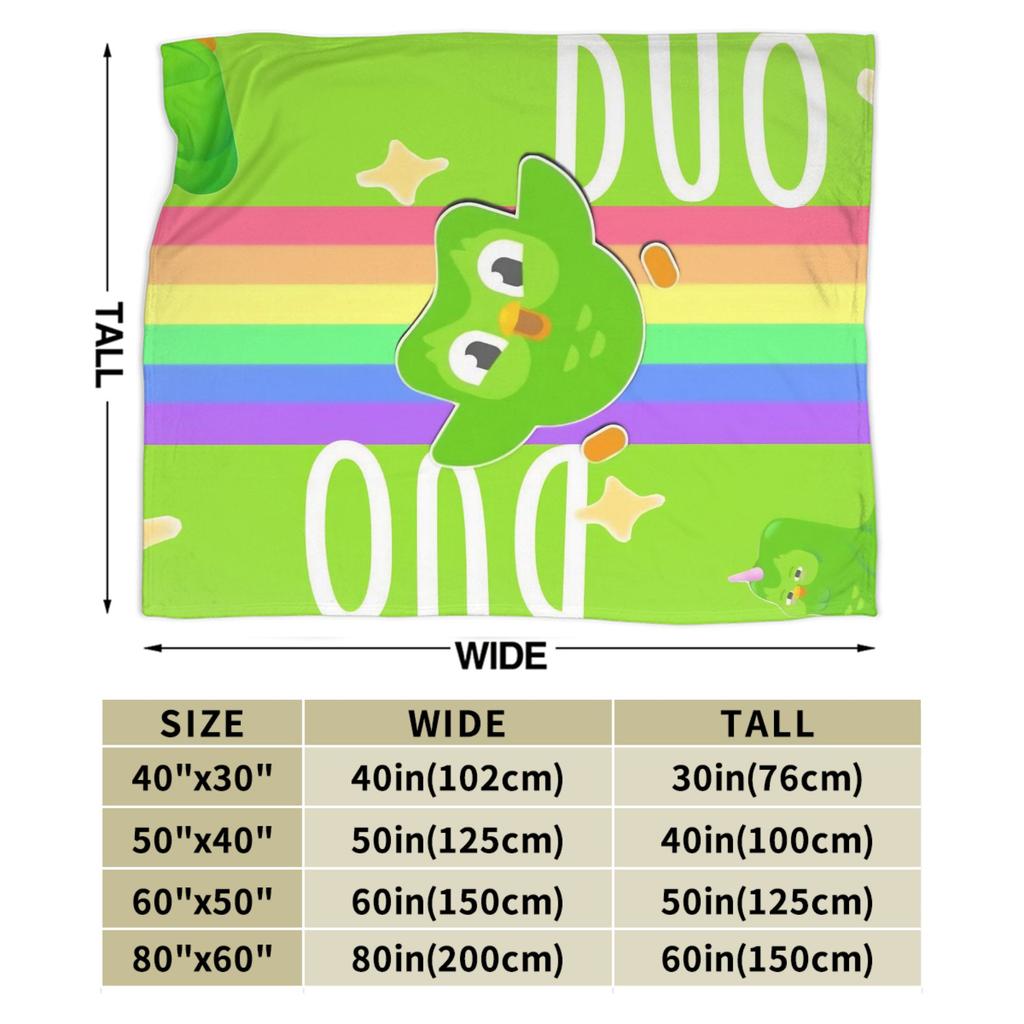 Duolingos Eule Duo Flanelldecken Weiche Überwurfdecke für Sofa Sessel Reise Büro Flauschige Tagesdecke Sofabettbezug