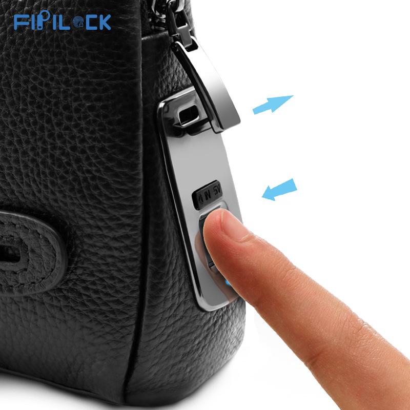 Men's Genuine Leather Clutch with Waterproof, Anti-Theft, Smart Fingerprint Lock