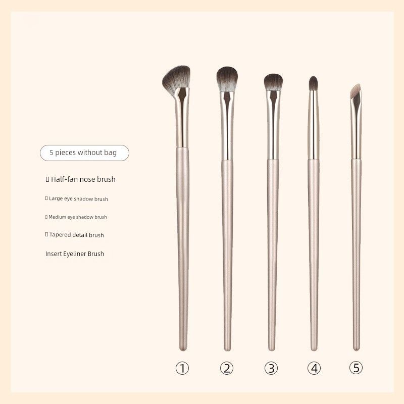 5 PCs Eye Detail Brush Multifunctional Eyeliner Folding Angle Brush Concealer Eyebrow Makeup Crouching Silkworm down to Tear Groove Brush Suit