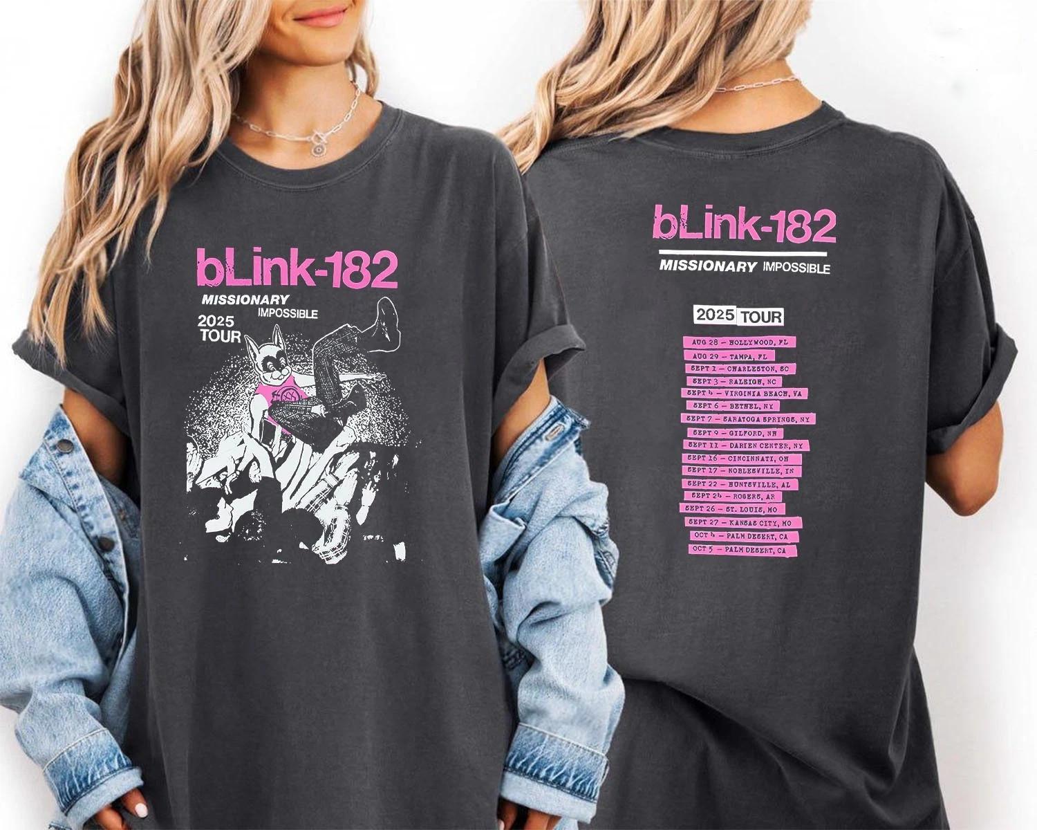 Blink 182 Missionary Impossible 2026 Tour Unisex 2026 Double Sided T-Shirt S