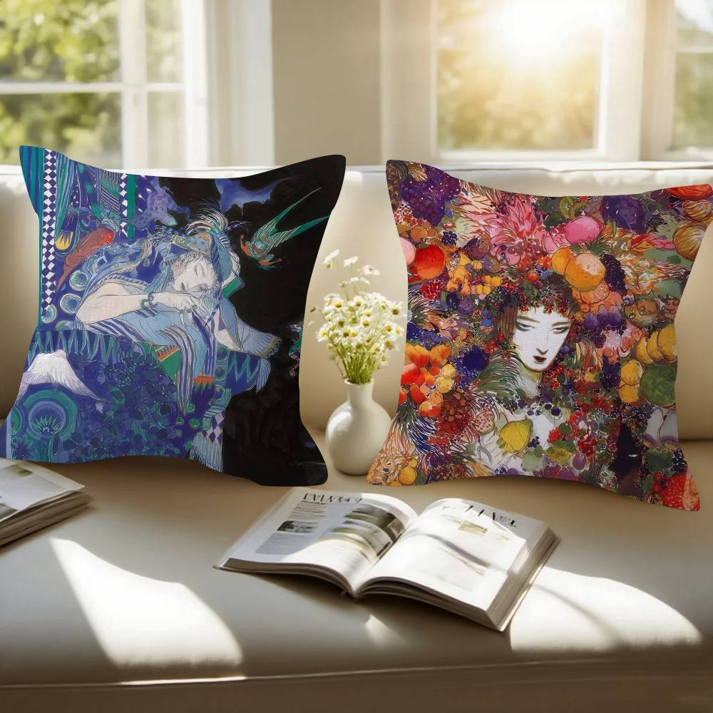 Painting Y-Yoshitaka Amano Art Cushion Cover 30X50 Polyester Sofa Cushions Decorative Throw Pillows Home Decoration Pillowcover