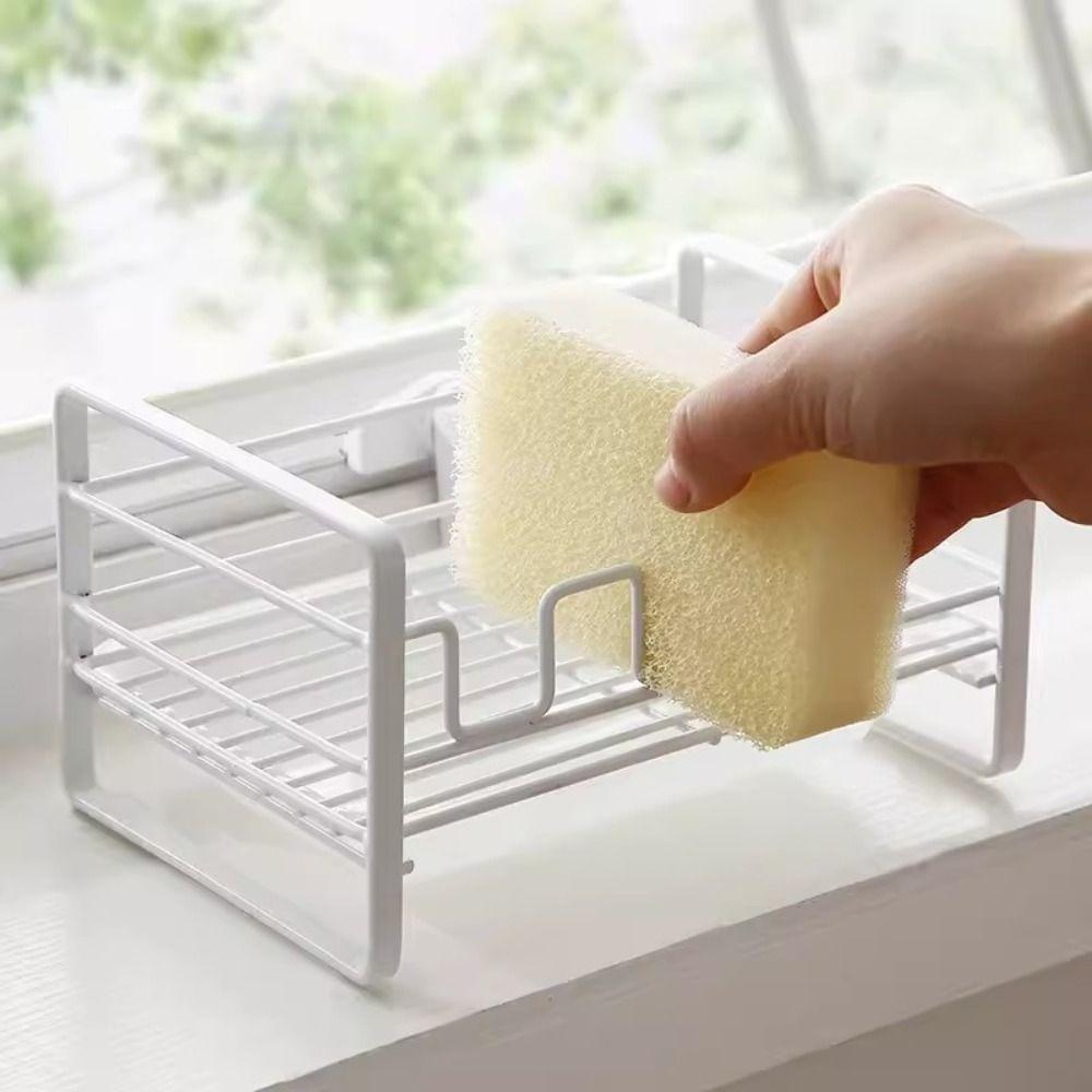 Sturdy Sponge Holder Durable Kitchen Storage Basket Space Saving Drying Rack Sink