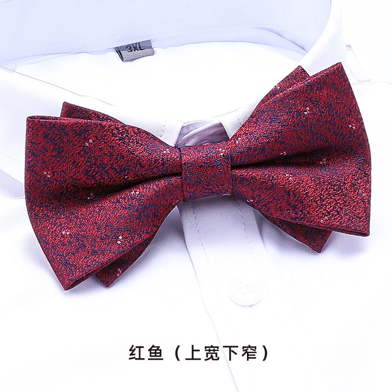 Men'S Double Synchronized Fabric Bow Tie Groom Best Man Banquet Wedding British Korean Edition Tide Bow Women