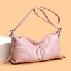 New Pillow Bag Oil Wax Leather Burst Pattern Soft Tote Messenger Women's Bag Fashion Niche Single Shoulder Handbag Tide