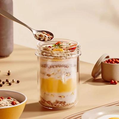 GIANX Breakfast Yogurt Oatmeal Cup Food Grade Material With Spoon Seal Portable For Easy Clean Salad Milkshake Cup With Lid