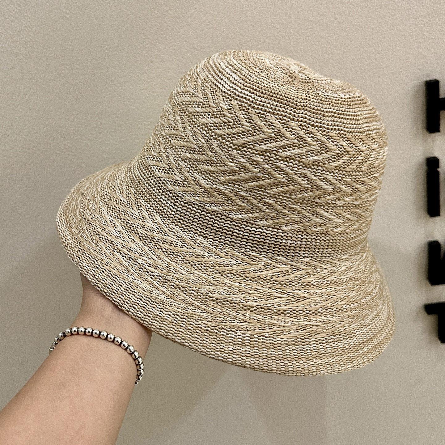 

New Korean woven breathable bucket hat women s summer big brim sunshade sunscreen hat temperament versatile basin hat Adjustable(55-60) бежевый