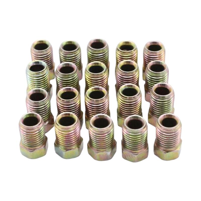 20 Stück 3/8-24 Überwurfmutter für Bördelrohr Sortiment für 3/16 Zoll Rohr SI-AT11304 Goldverzinkt 785-460 Autozubehör Mutter 0,39 Zoll