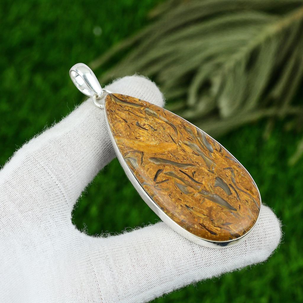 Mothers Day Sale Pear Mariam Jasper Stone 925 Silver Birthday Sister New Pendant