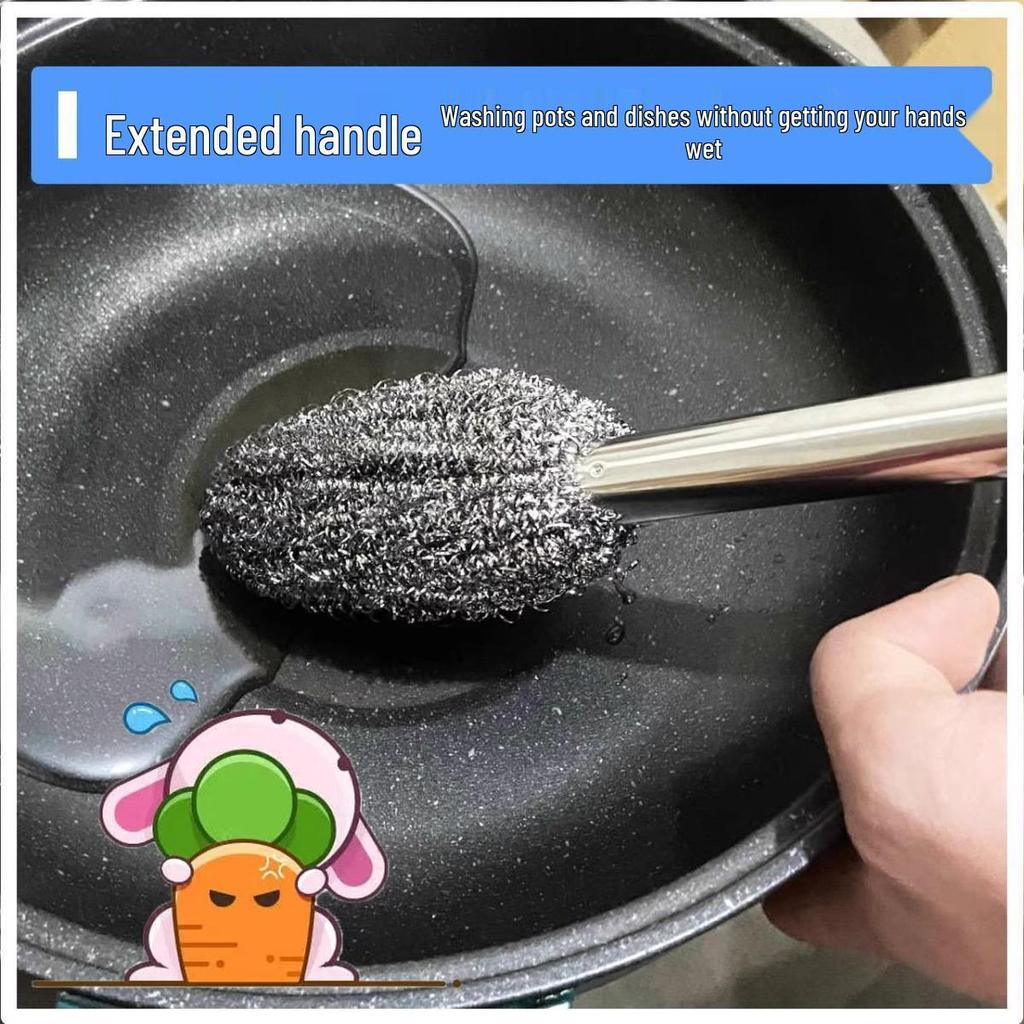 Stainless Steel Long Handle Dishwashing and Toilet Cleaning Brush