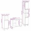 Bathroom Furniture Set with Storage 3 Pcs Brown Wood Based Material