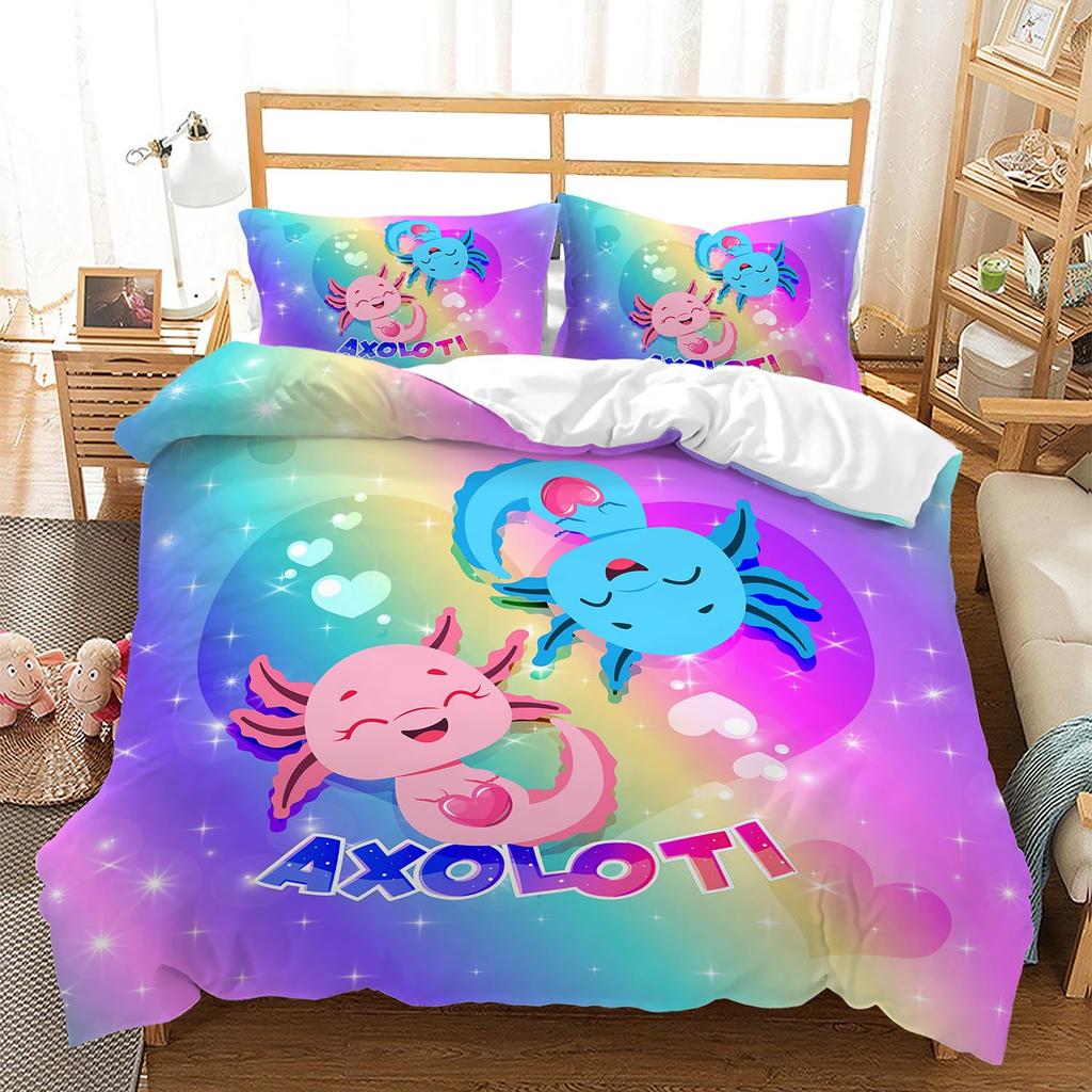 Cute Scales Three-Piece Quilt Cover 3D Digital Printing Bedding Set