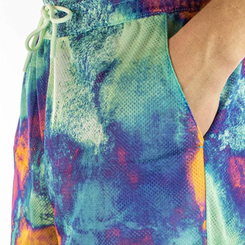 Adidas Originals Tie-Dye Logo Drawstring Casual Sports Shorts Men Bottoms Multicolor HT1653