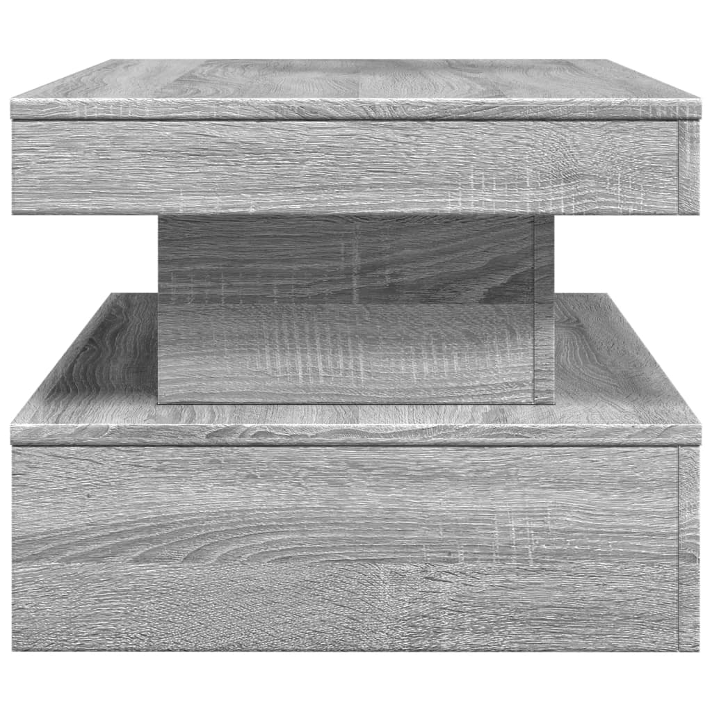 Coffee Table with LED Lighting, Grey Sonoma Oak, 90x50x40 Cm