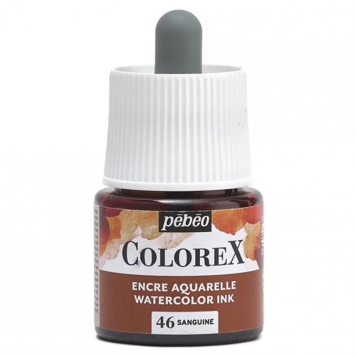 Encre Aquarelle - PEBEO - Colorex - 45 ml - Couleur Sanguine - Mixte