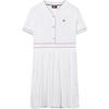 Solid Color Casual Fashion Elegant Woven Pleated Spliced V-Neck Short Sleeve Dress Women Dresses White F11W331313FWT