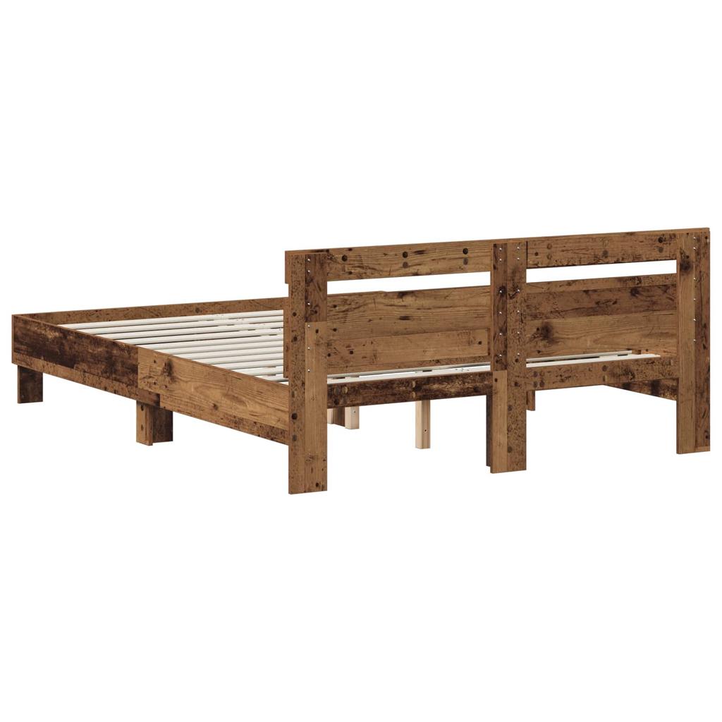 Bed Frame Reclaimed Wood 140 x 190 cm Engineered Wood