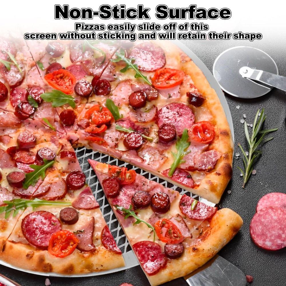 Metal Net Pizza Pan Reusable Bakeware Mesh Net Barbecue Grate  Kitchen