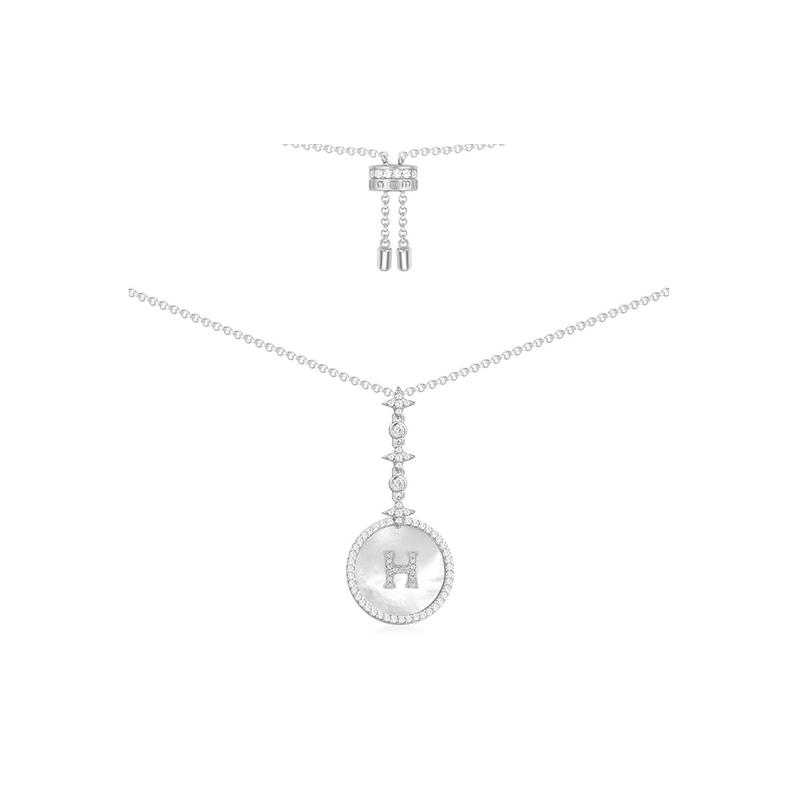 APM Monaco etter necklace women s silver silver white H F серебряный