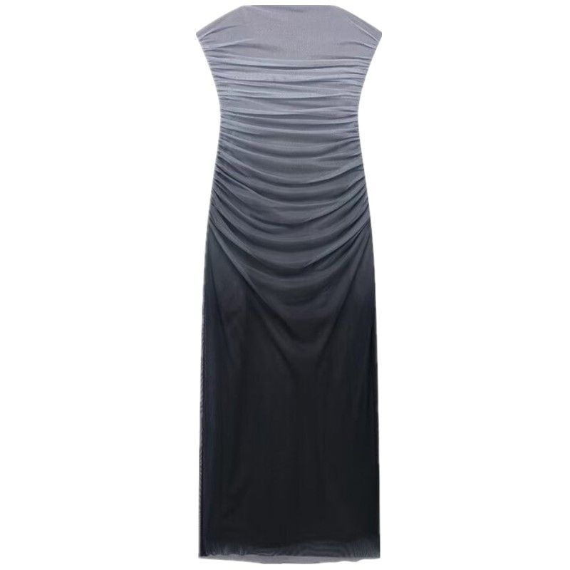 Fashion Style Winter New Women's Clothing Silm All-Match Tube Top Silk Net Print Dress 4661200 111