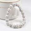 Charm Bracelet 6mm 8mm 10mm White Natural Stone Simple Women Men Elastic Strand Bracelets Meditation Prayer Jewelry Friend Gift