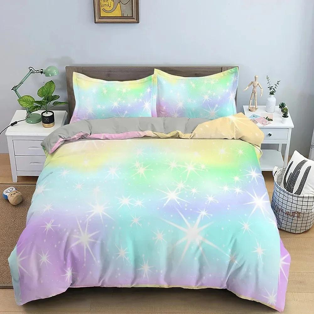 3D Sternenhimmel Bettbezug Set Luxus Galaxy Druck Bettwäscheset King Queen Full Bettdeckenbezug mit Kissenbezug Schlafzimmerdeko