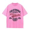 California Los Angeles Letter Print Washed Vintage T Shirt Unisex Oversized Crew Neck Short Sleeve Retro Casual Streetwear Tee
