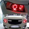 2pcs Red 2.5" LED Light Guide Angel Eyes Halo Rings for Car Headlights Retrofit