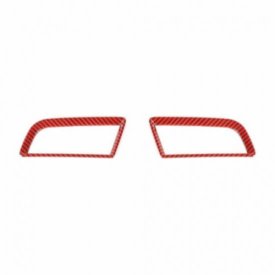 Dash Side AC Air Vent Outlet Frame Trim Cover for Ford Mustang 2015+ Red Carbon