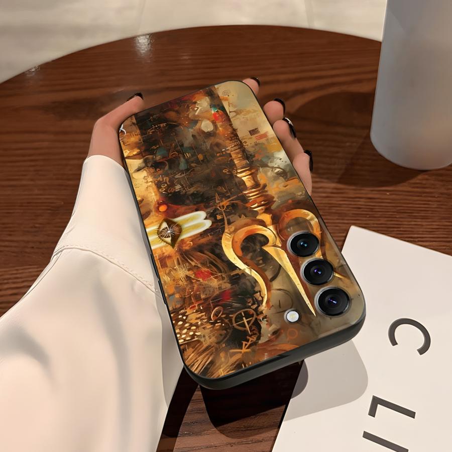 Black Soft Phone Cover Case for Samsung Galaxy S21 FE S25 Edge S23 Ultra Note 8 9 10 20 Ultra S24 Plus S20 S9 S10 Creative Art