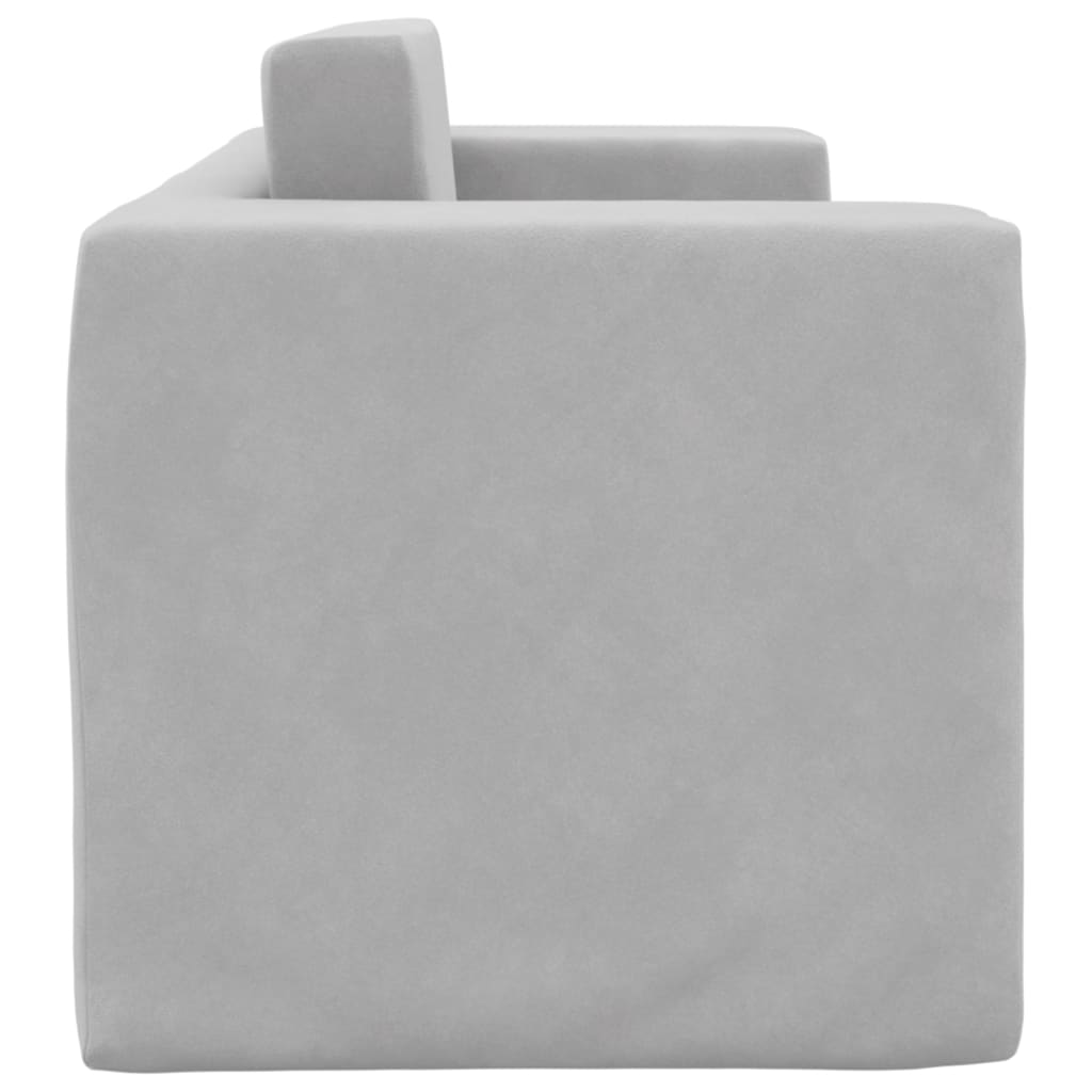 Vidaxl 2-Os. Sofa For Children, Fold-out, Light Grey, Soft Plush