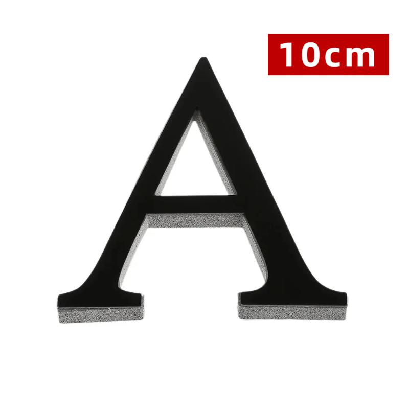 10cm Schwarz 26 Englische Buchstaben DIY 3D Acryl Wandaufkleber Selbstklebend Zuhause Retro Wandkunst Dekoration Für Party Hochzeit Weihnachten