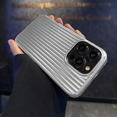 Vertical Stripe Bumper Case for iPhone 17 Air 16 16E 15 14 Pro Max Plus 13 12 11 SE4 Shockproof TPU Frosted Phone Cover