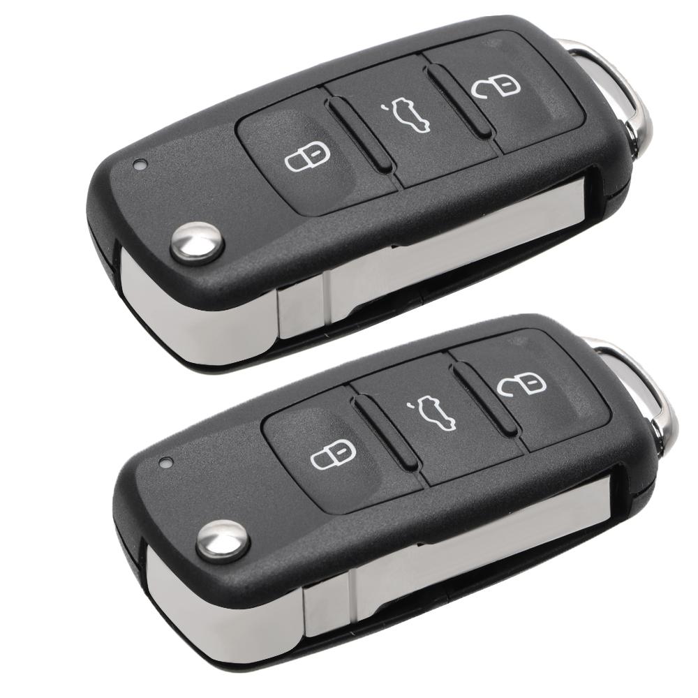 3 Tasten Fernbedienung Klapprohlinge Autoschlüssel Für VW Autoschlüsselgehäuse für Volkswagen Golf Jetta Polo Beetle Caddy Eos Scirocco Touran