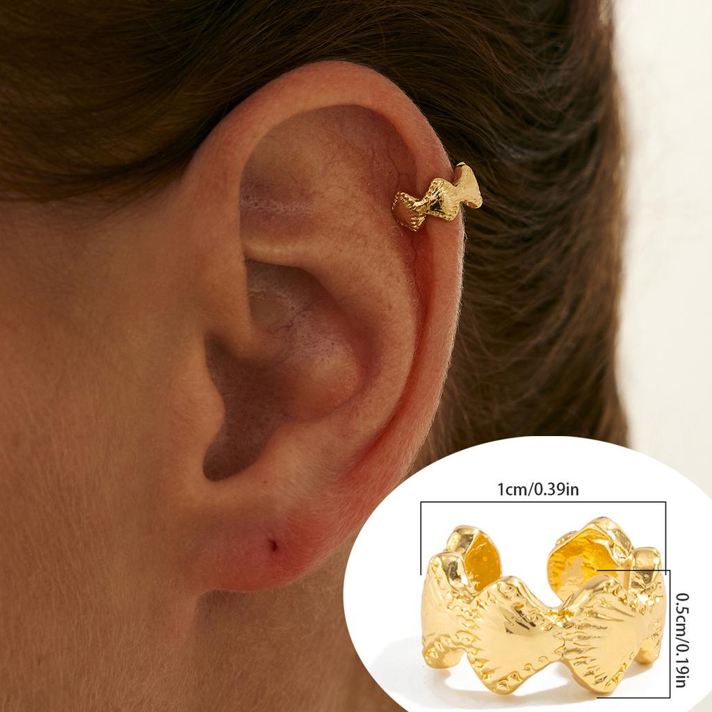 Holiday Wind Starfish Shell C-Shaped Earrings Simple Metal Flower Moon Earrings
