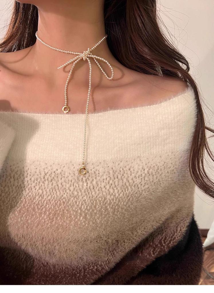 Xiaomi Chic Pearl Double-Layer Necklace - Women's Autumn/Winter Sweater Chain Accessory
