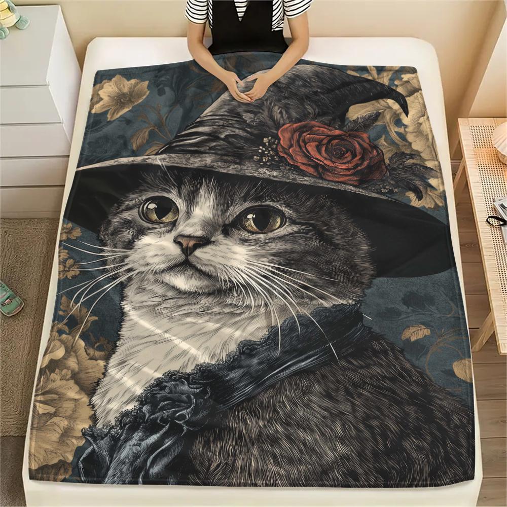 Cats and Leopards Print Flannel Blanket,High Quality Comfortable for All Seasons,Home Decor,Warmth and Comfort,Perfect for Christmas Gifts