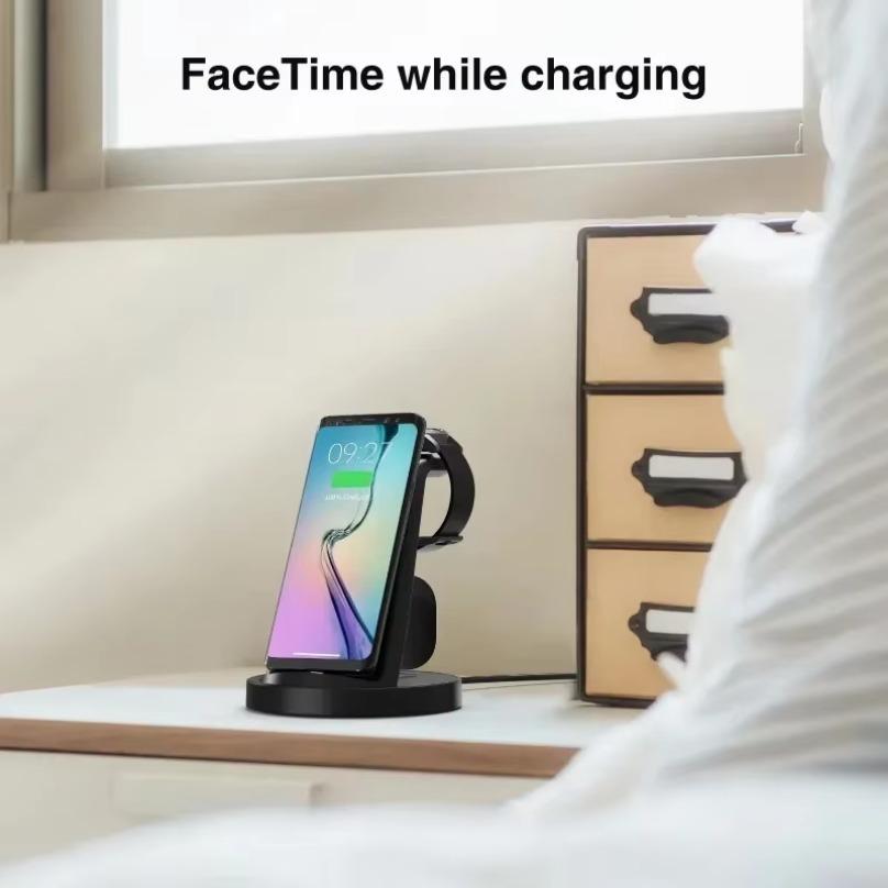 Phone Stand Fast Charging Station 3 In 1 Wireless Charger For Samsung Galaxy S24 S23 Watch 6 Pro/5/4 Active 1 2 Buds 2 Pro Plus