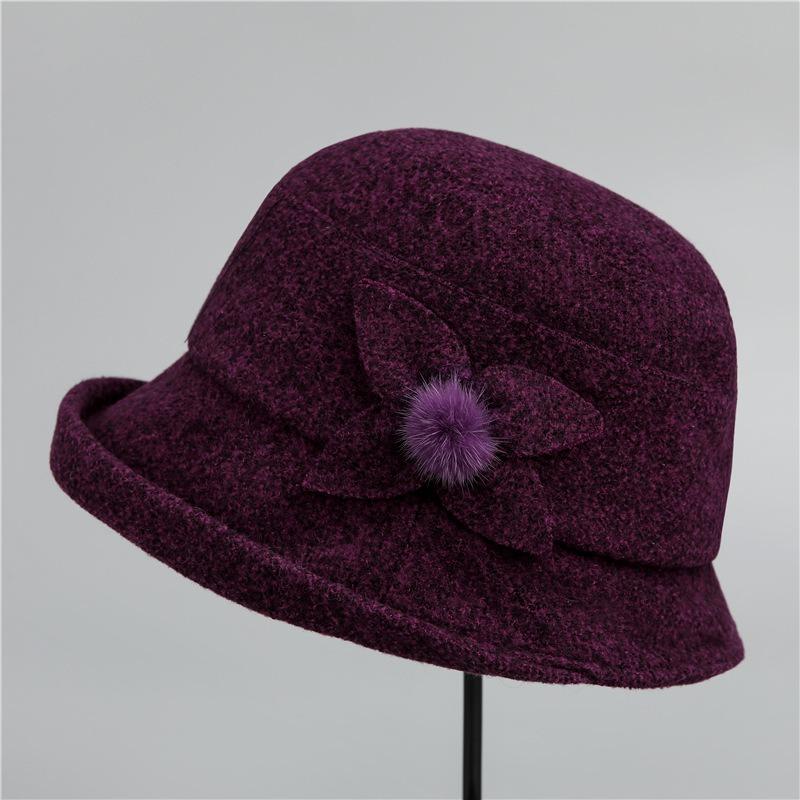 Hut Damen Herbst und Winter warm wollener Topfhut Frühling und Herbst Fischerhut