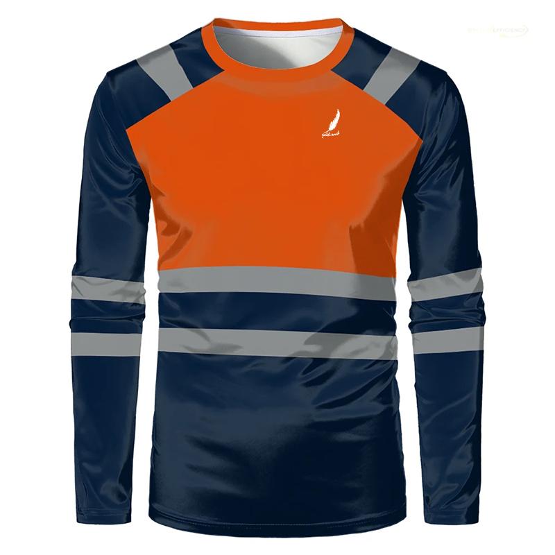 

Весна и Осень Новая Высококачественная Мужская Рабочая Одежда Быстросохнущий Верх Потоотводящая Удобная Футболка с Длинным Рукавом и Круглым Вырезом 3XL