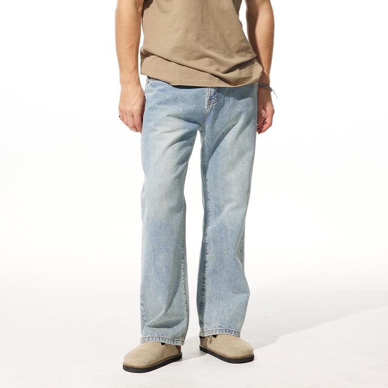 

Весенне-летние прямые джинсы Классический деним Свободные Японский уличный стиль Микро-клеш 40