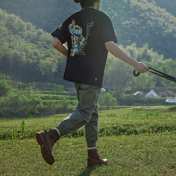 Timberland Cartoon Print Short Sleeve T-Shirt Men Tops Black A6CJP-001