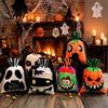 Halloween Candy Bag Pumpkin Ghost Tote Bag, Trick or Treat with Durable Or Double Side Print, Sturdy Reusable Party Favor Gift for Kids Pouch