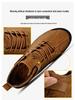 Men's Large Leather Slip-On Driving Shoes, Hand-Stitched Casual Flat-Soled Loafers