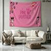 Pink Panther Wall Tapestry Aesthetic Wall Hanging Printed Fabric Blanket Decorative Tapestries for Bedroom Living Room Home Decor