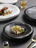 Creative Ceramic Steak Plate for Western Food Black and White Frosted Dinner Plate Home Breakfast Salad Dessert Dishes Tableware